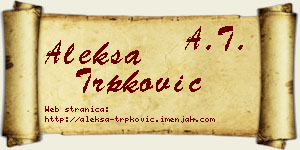Aleksa Trpković vizit kartica